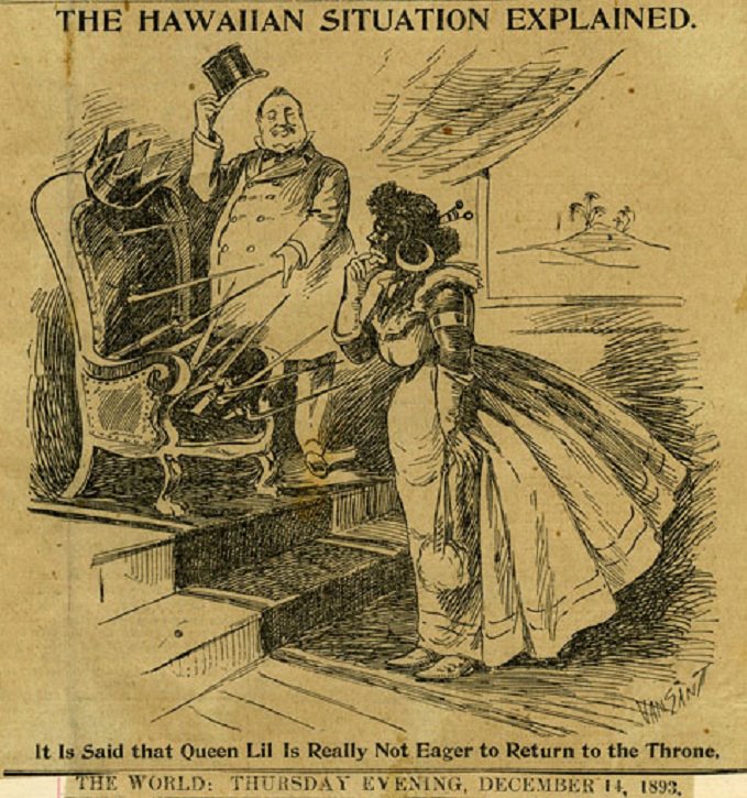Liliuokalani cartoon 14 dec 1893 The World